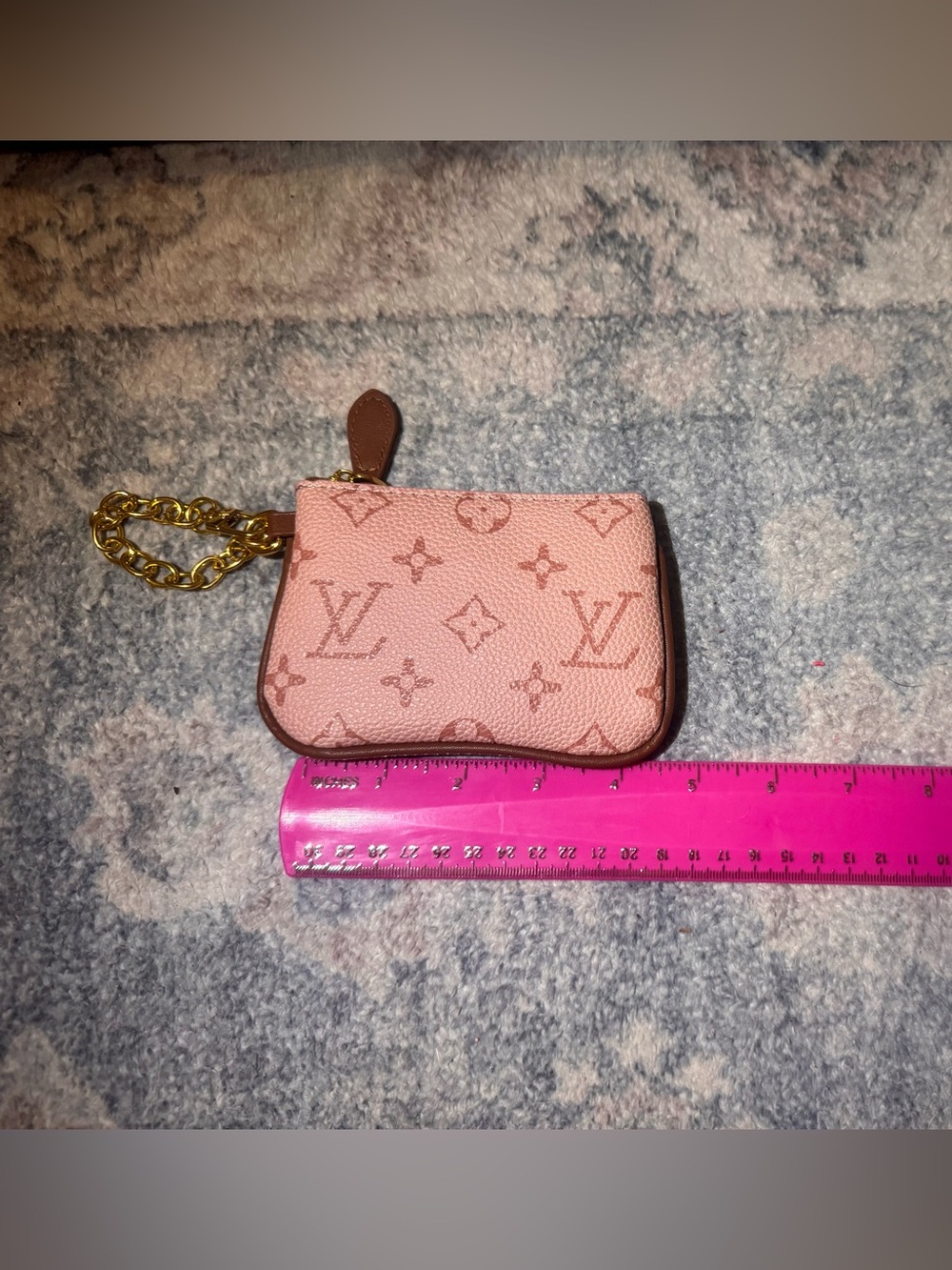 INSPIRED Blush Pink Monogram Tote with Brown Trim - Picture 8 of 10